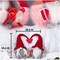 2PCS Mr & Mrs Conjoined Red Heart Handmade Gnome Swedish Tomte Dolls for Valentines